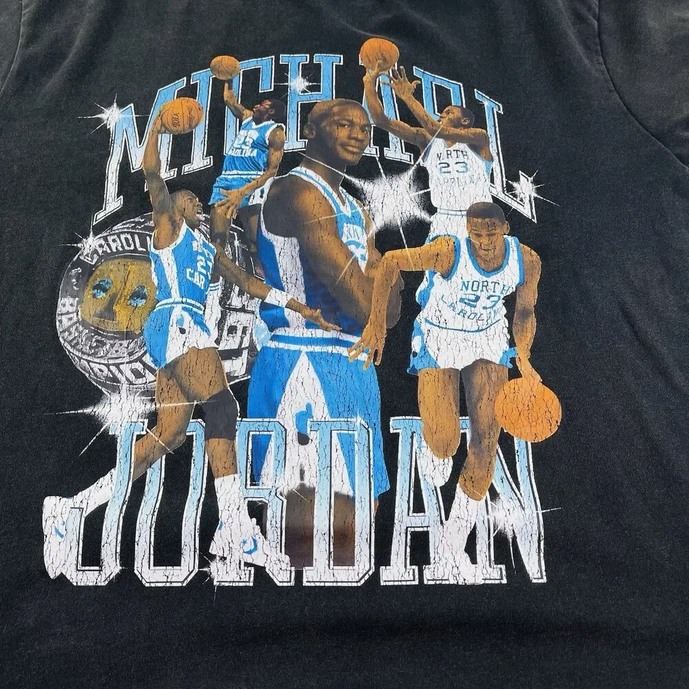 Jordan Michael Jordan Graphic Print Cotton Black Men's T-Shirt Size L